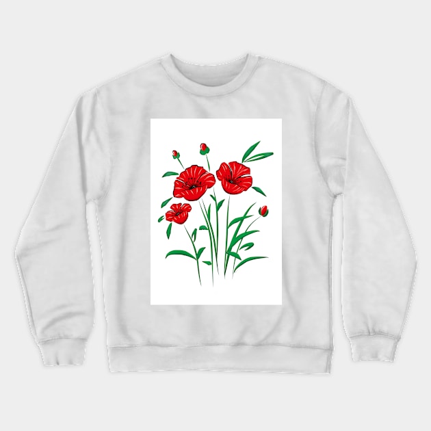 Poppies Crewneck Sweatshirt by annalisaamato